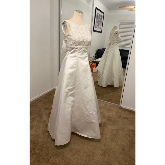 Vintage Mori Lee Wedding gown dress Madeline Gardner tmless bridal 90s luxe sz 4 - Picture 10 of 16